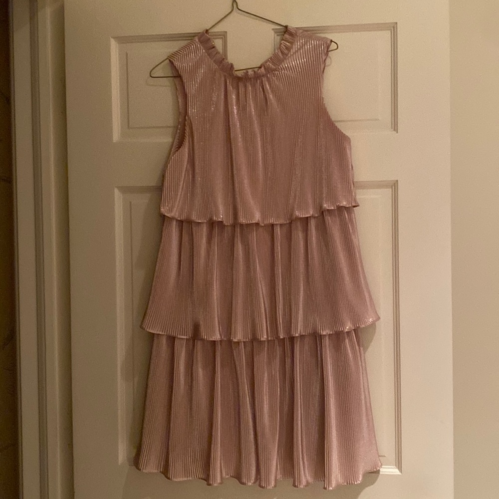 Anthropologie Pink Shimmer Dress-Size XS